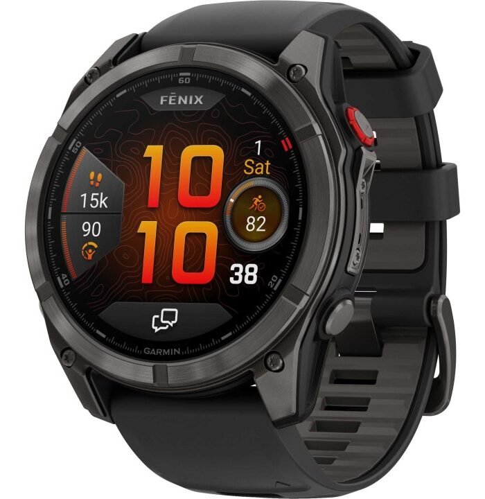 Garmin fenix 8 AMOLED Sapphire GPS Smartwatch - 51mm - Schwarz/Carbongrau DLC Titan