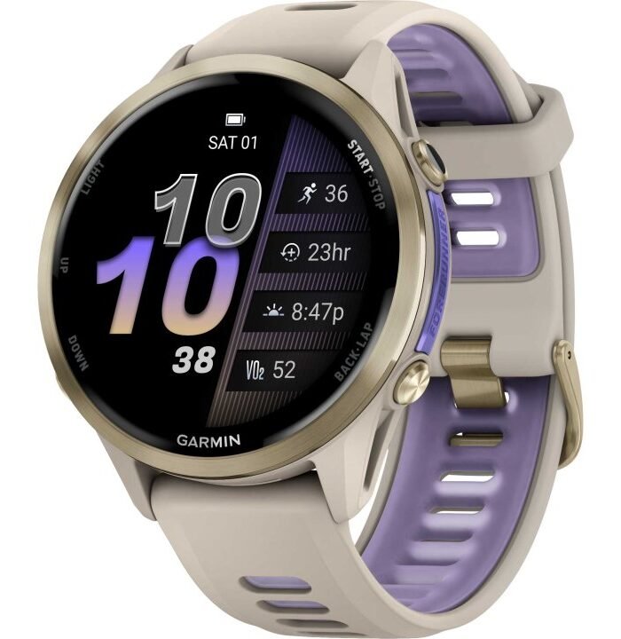 Garmin Forerunner 970 GPS Smartwatch - French Gray/Softgold Titan