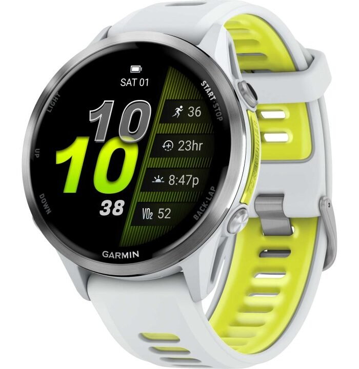 Garmin Forerunner 970 GPS Smartwatch - Steinweiss/Amp Yellow Titan