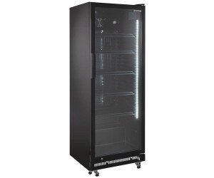 Getränkekühlschrank GKSE360 Flaschenkühlschrank 360 L mit Glastür, LED & Schloss, schwarz