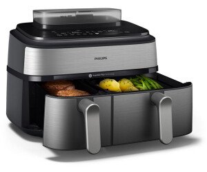 Heißluftfritteuse NA555/00 Steam Airfryer 5000 Series Dual Basket, 9L Kapazität (3L+6L)